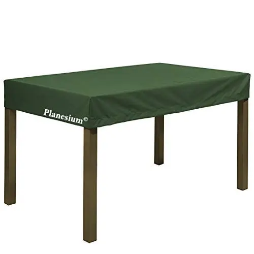 Produktbild: Planesium Premium Gartentisch Schutzhülle Gartenmöbel Abdeckung Hülle Haube Abdeckplane Garnitur wasserdicht atmungsaktiv 575g /lfm (Olivgrün Breite 160cm x Tiefe 95cm x Höhe 15cm)