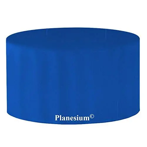 Produktbild: Planesium Premium Gartentisch RUND Gartenmöbel Hülle Abdeckung Schutzhülle Haube Abdeckplane Garnitur wasserdicht atmungsaktiv reißfest 575g/lfm ø 180cm x H 90cm Blau
