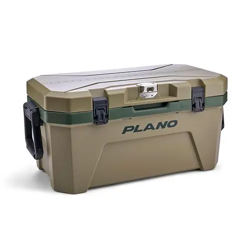 Produktbild: Plano Frostkühler, 30 Liter – Inland Green, Eistruhe, Tragbarer Isolierter Kühler, Camping-Picknick-Getränkekühler, Robuster Griff, Harte Seiten