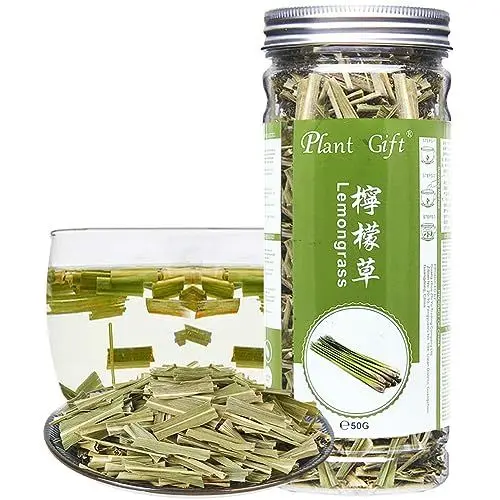 Produktbild: Plant Gift Lemongrass Tea, Zitronengras Tee, Loser Kräutertee Citronella, getrocknetes Zitronengras geschnitten 50G/1.76oz