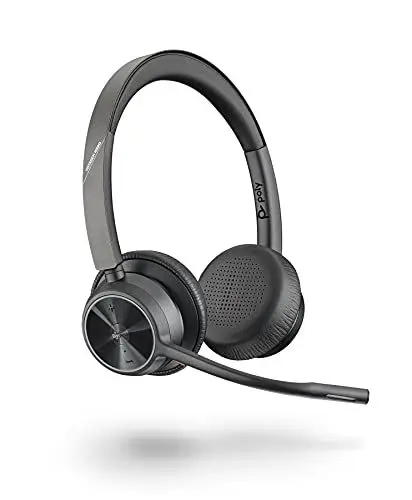 Produktbild: Plantronics Poly – schnurloses Voyager 4320 UC-Headset (Plantronics) – Kopfhörer mit Mikrofonarm – USB-C-Bluetooth-Adapter – kompatibel mit Teams (zertifiziert), Zoom und mehr, Schwarz