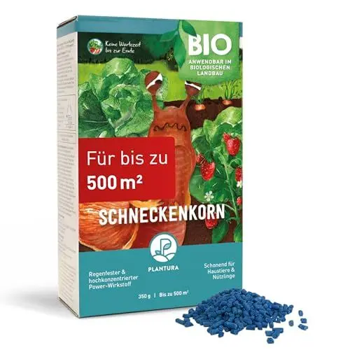 Produktbild: Plantura Bio-Schneckenkorn, regenfester Power-Wirkstoff, hochwirksame Schneckenbekämpfung an Obst Gemüse & Zierpflanzen, schonend für Haustiere, Vorteilspack: 350 g für 500 m²