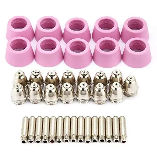 Produktbild: Plasmaschneider-Verbrauchsmaterialien, 40 Stück/Set Plasmaschneider-Spitzen Plasmaschneider-Brenner-Verbrauchsmaterialien Plasmaschneidbrenner-Düse AG60 SG55