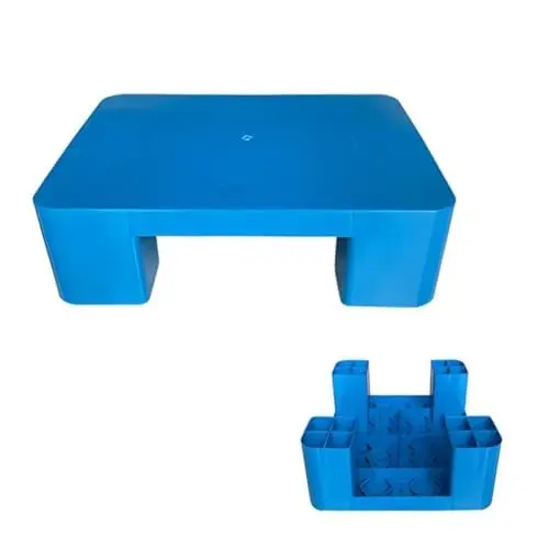 Produktbild: Plastikpaletten, kleines feuchtigkeitsfestes Pad, Artikel-Tray-Display-Plattform, einfach zu reinigen und zu stapeln, für Innenlager-Garten-Bodenbelag-Keller-Supermarkt ( Farbe : Blau , Größe : 50x40x