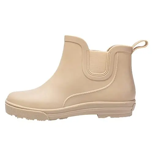 Produktbild: Plateau Stiefel Damen Boots Stiefel Blau Damen Stiefel Frauen rutschfest abnehmbar mit Baumwolle innen Regenstiefel Outdoor Gummi wasserdichte Schuhe Catwalk Stiefel Damen Stiefel Goth (Khaki, 41)