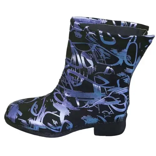 Produktbild: Plateau Stiefel Damen Boots Stiefel Blau Damen, unregelmäßige PU-Stiefel, Damen-Stiefel mit weitem Bein, niedrigem Absatz und mittlerer Wade, Absatz, Catwalk Stiefel Damen Stiefel Goth (Blue, 38)
