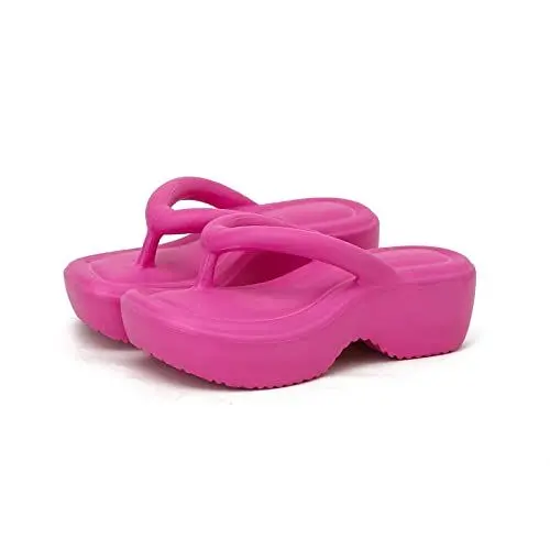 Produktbild: Platform Beach Fersen Keilbadeschuh für Frauen Modepantoffel Hohe Sandalen Casual Sommer Peep Toe High Heel Plattform Pantoletten