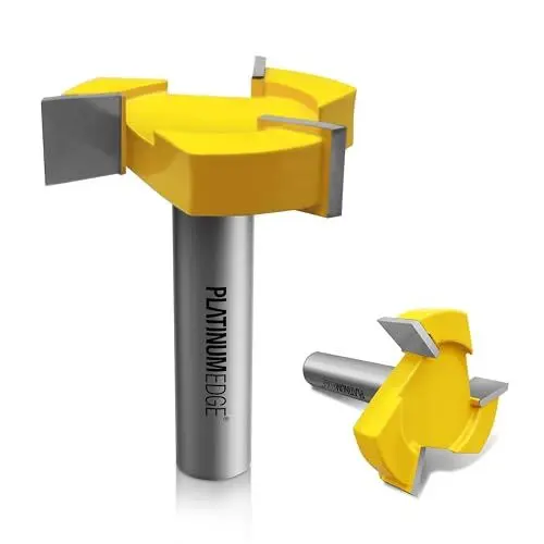 Produktbild: PLATINUMEDE CNC Planfräser für Oberfräse, 3 Flügel Planfräser, 12.7 mm Schaft, 51 mm Schnitt Durchmesser, Hobelfräser, Spoilboard Oberfläche Fräser Bit, für Holzbearbeitung