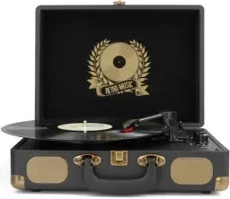 Produktbild: Plattenspieler,Bluetooth Schallplattenspieler,Vintage Vinyl Plattenspieler, digitaler USB-Ausgang, 3-Gang 33/45/78 U/min mit Eingebauter Stereo-Lautsprecher, RCA und AUX-Eingang - Schwarz