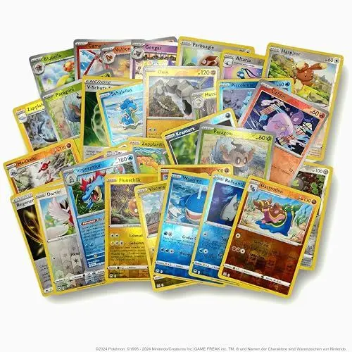 Produktbild: Platzmangel Pokemon Holo/Reverseholo Kartenset, inkl Sticker, 30 zufällige Holo/Reverseholo-Karten in Deutsch, Originale Karten, Keine doppelten Karten