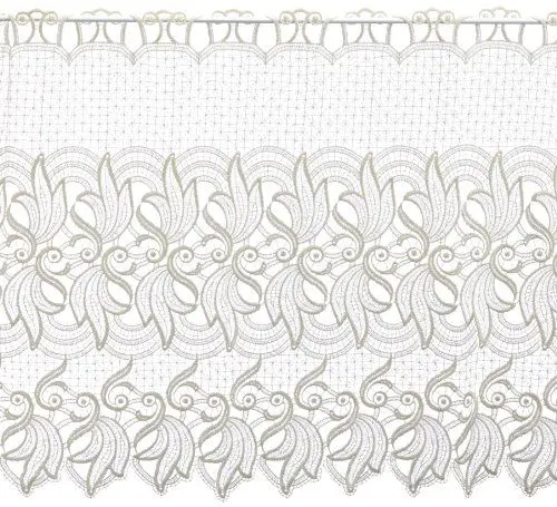 Produktbild: Plauener Spitze by Modespitze, Store Bistro Gardine Scheibengardine mit Stangendurchzug, hochwertige Stickerei, Höhe 60 cm, Breite 112 cm, Creme