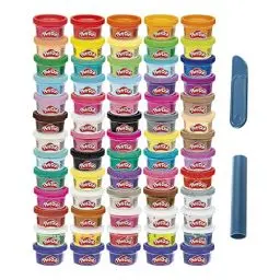 Produktbild: Play-Doh 65 Jahre Vielfalt Pack für Kinder ab 3 Jahren, 28g-Dosen, inklusive Saphir-, Glitzer-, Konfetti-, Metallic- und Color Burst-Knete, OneSize, F1528