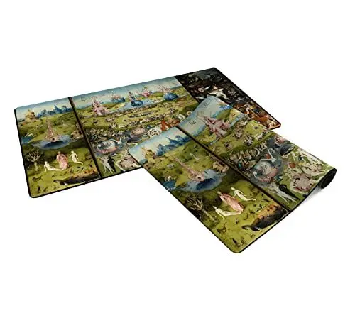Produktbild: PLAYMATS Mauspad - Hieronymus Bosch - Der Garten der Lüste 61 cm x 35,5 cm - Gummischreibtischunterlage mit Rutschfester Rückseite, ideal für Arbeit und Spiele