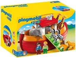 Produktbild: PLAYMOBIL 1.2.3 6765 Meine Mitnehm-Arche-Noah, mit 12 Tieren, Zugangsplanke und Tragegriff, schwimmt, zum Zuklappen und Mitnehmen, ab 1,5 Jahren