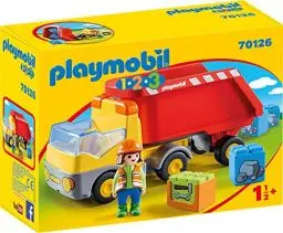 Produktbild: PLAYMOBIL 1.2.3 70126 Kipplaster, Steine Aufladen und Wieder abkippen mit kippbarem Container, ab 1,5 Jahren
