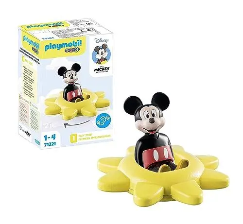 Produktbild: PLAYMOBIL 1.2.3 & Disney 71321 Mickys Drehsonne mit Rasselfunktion, Micky Maus, Lernspielzeug für Kleinkinder, Spielzeug für Kinder ab 12 Monaten