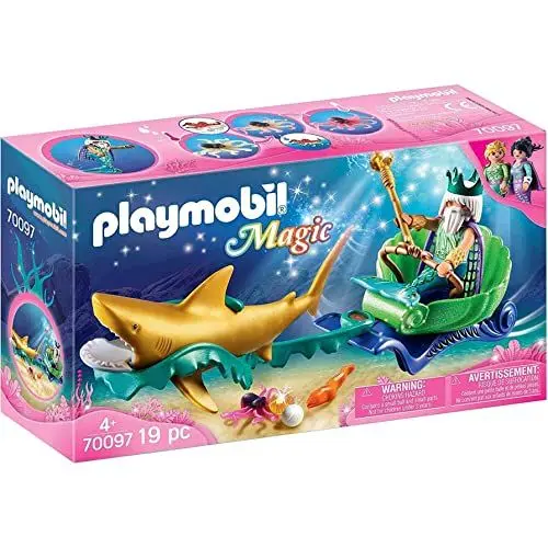 Produktbild: PLAYMOBIL 70097 Meereskönig mit Haikutsche