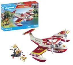 Produktbild: PLAYMOBIL Action Heroes 71463 Feuerwehrflugzeug mit Löschfunktion, heldenhafte Rettungsmissionen, inklusive Feuerwehrmann und vielfältigem Zubehör, detailreiches Spielzeug für Kinder ab 4 Jahren