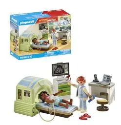 Produktbild: PLAYMOBIL Action Heroes 71618 MRT mit Patient, realistische Untersuchung beim Radiologen, zu über 80 % aus recycelten und biobasierten Materialien, detailreiches Spielzeug für Kinder ab 4 Jahren