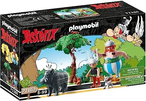 Produktbild: PLAYMOBIL Asterix 71160 Wildschweinjagd, Mit kippbarem Baum, Spielzeug für Kinder ab 5 Jahren