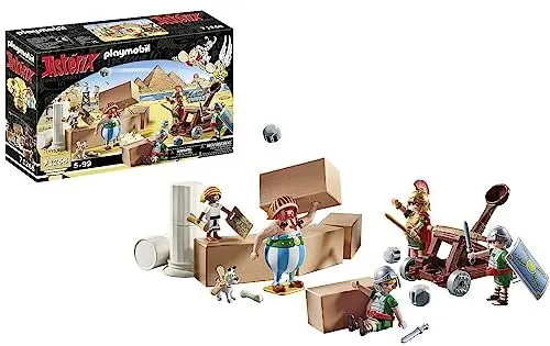 Produktbild: PLAYMOBIL Asterix 71268 Numerobis und die Schlacht um den Palast, funktionierendes Katapult der Römer, Obelix, Numerobis, Idefix und 3 romische Soldaten, Spielzeug für Kinder ab 5 Jahren