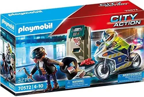 Produktbild: PLAYMOBIL City Action 70572 Polizei-Motorrad: Verfolgung des Geldräubers, Für Kinder von 4-10 Jahre