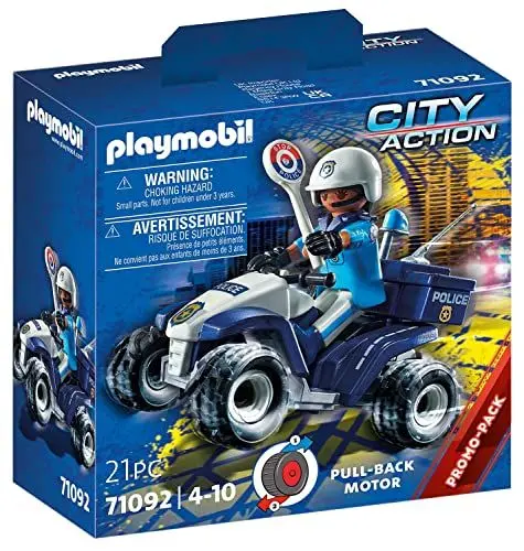 Produktbild: PLAYMOBIL | City Action | Polizei-Speed Quad mit Rückzugsmotor | Spielzeug für Kinder ab 4 Jahren | 71092
