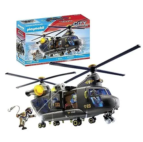 Produktbild: PLAYMOBIL City Action 71149 SWAT-Rettungshelikopter, detailreicher SWAT-Rettungshelikopter mit Licht- und Soundmodul, Spielzeug für Kinder ab 5 Jahren