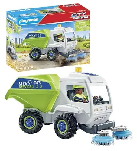 Produktbild: PLAYMOBIL City Action 71432 Kehrmaschine, Stadtreinigung, drehbare Kehrbürsten, Spielzeug für Kinder ab 4 Jahren