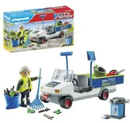 Produktbild: PLAYMOBIL City Action 71433 Stadtreinigung mit E-Fahrzeug, Ladefläche für Müll, Müllwagen, Spielzeug für Kinder ab 4 Jahren