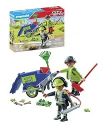 Produktbild: PLAYMOBIL City Action 71434 Stadtreinigungsteam, Stadtreinigung, Figuren und Mülltonne zum Schieben, Spielzeug für Kinder ab 4 Jahren