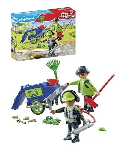Produktbild: PLAYMOBIL City Action 71434 Stadtreinigungsteam, Stadtreinigung, Figuren und Mülltonne zum Schieben, Spielzeug für Kinder ab 4 Jahren
