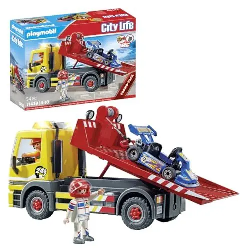 Produktbild: PLAYMOBIL City Life 71429 RC-Fahrzeuge Abschleppdienst, vielseitiger Abschleppwagen mit automatischem Blinklicht und Go-Kart, für spannende Rettungsmissionen, Spielzeug für Kinder ab 4 Jahren