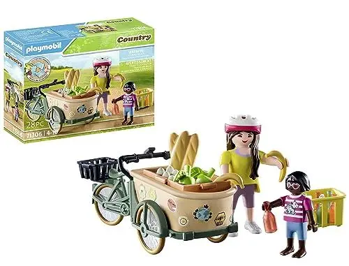 Produktbild: PLAYMOBIL Country 71306 Lastenfahrrad, Praktischer und umweltschonender Transport, Bequeme Beförderung von Einkäufen und spannende Abenteuer, Spielzeug für Kinder ab 4 Jahren