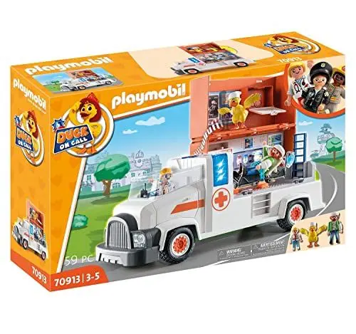 Produktbild: PLAYMOBIL Duck ON Call 70913 Notarzt Truck mit Station, Licht und Sound, Spielzeug für Kinder ab 3 Jahren