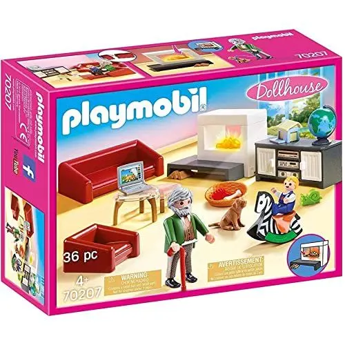 Produktbild: PLAYMOBIL Dollhouse 70207 Gemütliches Wohnzimmer, Mit Lichteffekt, Ab 4 Jahren