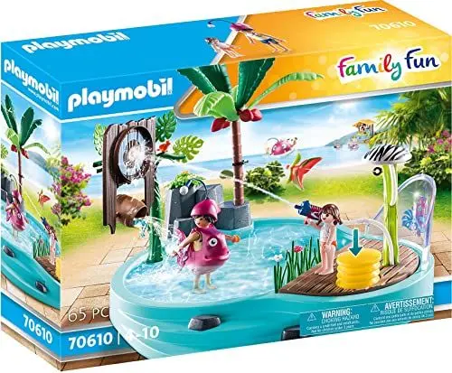 Produktbild: PLAYMOBIL Family Fun 70610 Spaßbecken mit Wasserspritze, Zum Bespielen mit Wasser, Ab 4 Jahren