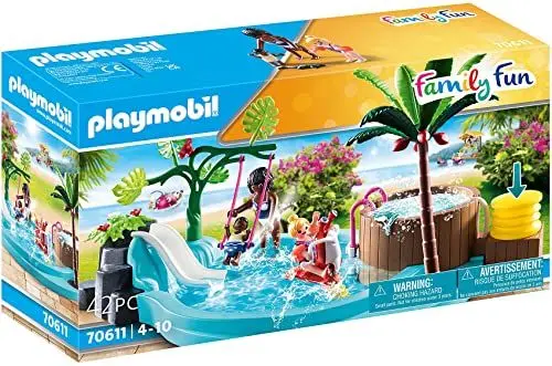 Produktbild: PLAYMOBIL Family Fun 70611 Kinderbecken mit Whirlpool, Zum Bespielen mit Wasser, Ab 4 Jahren