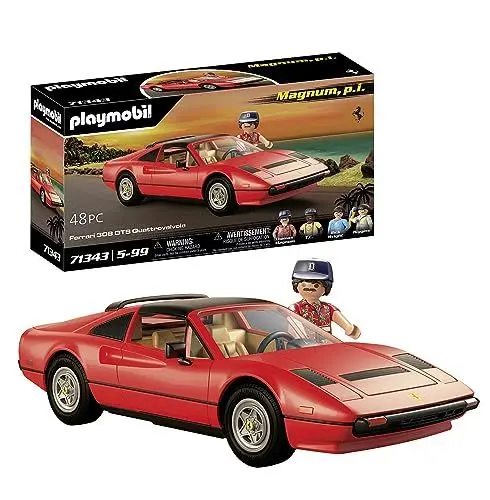 Produktbild: PLAYMOBIL Famous Cars 71343 Magnum, P.I. Ferrari 308 GTS Quattrovalvole, Supersportwagen, Sammlerstück für Autofans, Spielzeug für Sammler und Kinder ab 5 Jahren