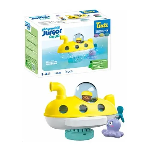 Produktbild: PLAYMOBIL JUNIOR Aqua | Tinti | Buntes U-Boot | nachhaltiges Badewannenspielzeug | Für Kinder ab 1 Jahr | inkl. 3 verschiedenfarbigen Badetabs | 71440