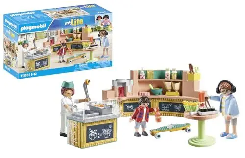 Produktbild: PLAYMOBIL MyLife 71538 Food Lounge, köstliche Mahlzeiten und Snacks im Restaurant, inklusive Pommes, Sushi und vielem mehr, detailreiches Spielzeug für Kinder ab 5 Jahren