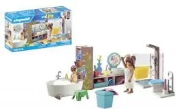 Produktbild: PLAYMOBIL MyLife 71611 Badezimmer, inklusive Zwei Figuren und zahlreichen Accessoires, zu über 80 % aus recycelten und biobasierten Materialien, detailreiches Spielzeug für Kinder ab 4 Jahren