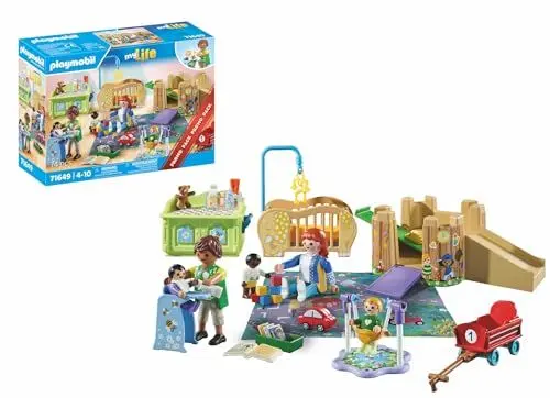 Produktbild: PLAYMOBIL MyLife Promo Pack 71649 Krabbelgruppe, inklusive fünf Figuren, Spielturm, Rutsche und vielen niedlichen Accessoires, detailreiches Spielzeug für Kinder ab 4 Jahren
