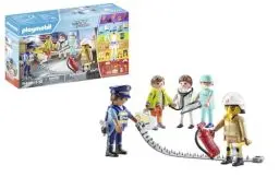 Produktbild: PLAYMOBIL My Figures 71400 Rescue, City Action, 5 Spielfiguren mit über 1000 Kombinationsmöglichkeiten, mit Zubehör wie Feuerlöscher, Erste Hilfekoffer und Pistole, Spielzeug für Kinder ab 5 Jahren