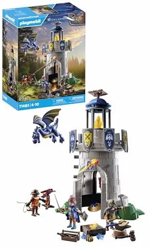 Produktbild: PLAYMOBIL Novelmore 71483 Ritterturm mit Schmied und Drache, spannender Kampf zwischen den Novelmore-Rittern und Burnham Raiders, detailreiches Spielzeug für Kinder ab 4 Jahren