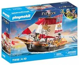 Produktbild: PLAYMOBIL Pirates 71418 Piratenschiff, aufregende Abenteuer auf hoher See, mit umfangreichem Zubehör wie Fernrohr, Kompass und Kanonen, Spielzeug für Kinder ab 4 Jahren