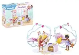 Produktbild: PLAYMOBIL Princess Magic 71362 Himmlische Pyjamaparty, traumhafte Übernachtung im Wolkenbett, mit Hängematten und fantastischen Accessoires, Spielzeug für Kinder ab 4 Jahren