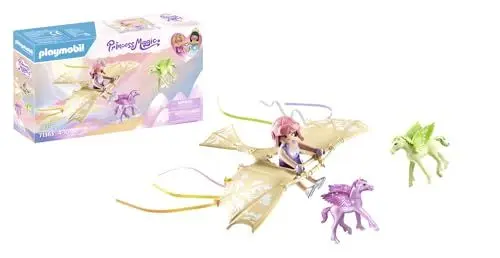 Produktbild: PLAYMOBIL Princess Magic 71363 Himmlischer Ausflug mit Pegasusfohlen, Flugunterricht in den Wolken, mit Einer Prinzessin und Zwei Pegasusfohlen, Spielzeug für Kinder ab 4 Jahren