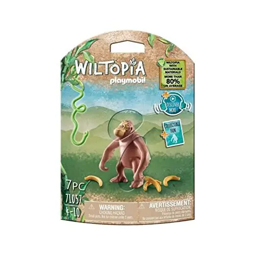 Produktbild: PLAYMOBIL WILTOPIA 71057 Orang-Utan aus nachhaltigem Material inklusive vielen Zubehör und Tier-Sammelkarte mit QR-Code und spannenden Audio-Content, ab 4 Jahren, Multi
