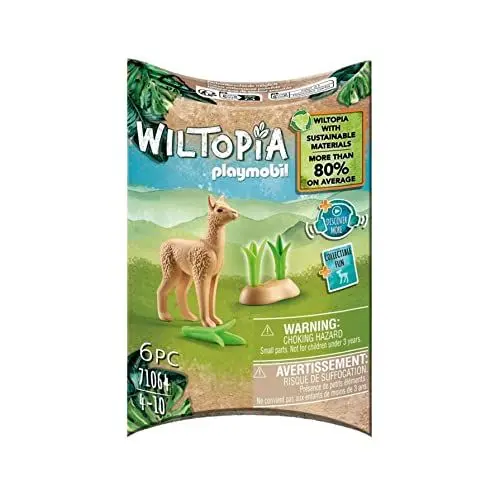 Produktbild: PLAYMOBIL WILTOPIA 71064 Junges Alapaka aus nachhaltigem Material inklusive vielen Zubehör und Tier-Sammelkarte mit QR-Code und spannenden Audio-Content, ab 4 Jahren